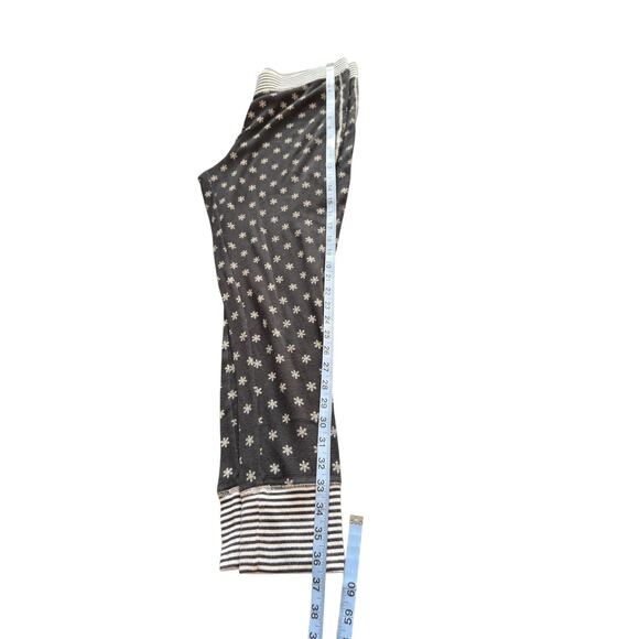 Victoria's Secret Pajamas Black White Snowflake Winter Thermal Lounge Large - Picture 14 of 15